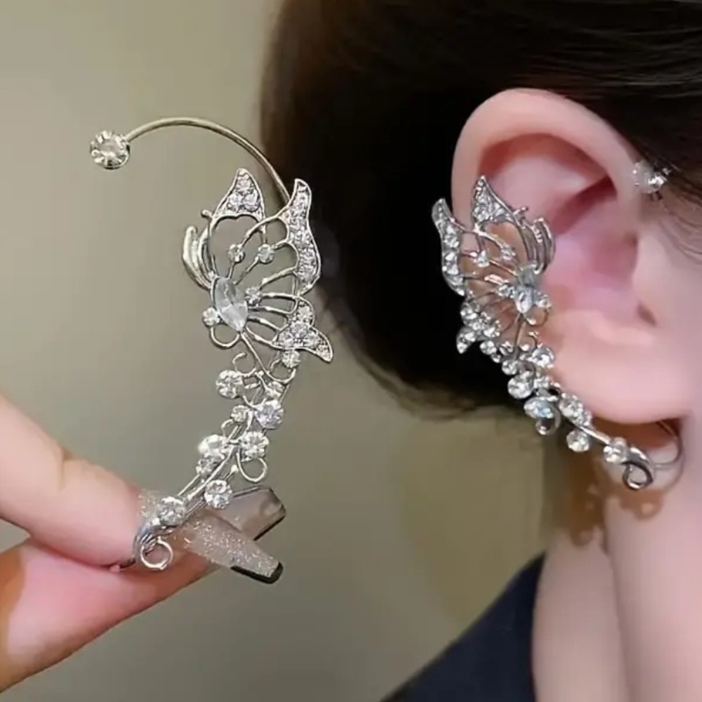 Elegant Silver Butterfly Ear Cuff